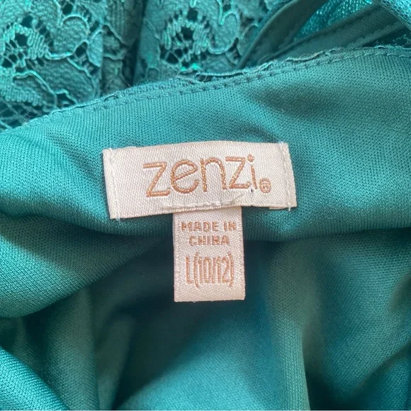 🪩Zenzi girls green lace party dress 10/12 - Picture 7 of 7